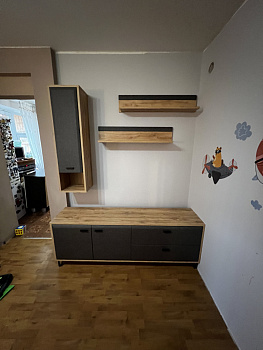 Тумба под телевизор Grace дуб наварра/графит