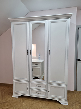 Шкаф с зеркалом Kentaki белый