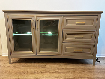 Тумба-витрина с подсветкой Classic глиняный серый KOM2W3S