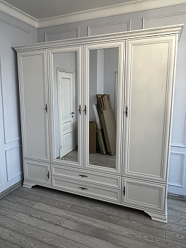 Шкаф с зеркалом Kentaki белый 