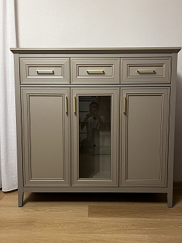 Тумба-витрина Classic глиняный серый KOM1W2D3S